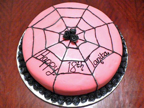 birthday cake pink and black. This 18th irthday cake was