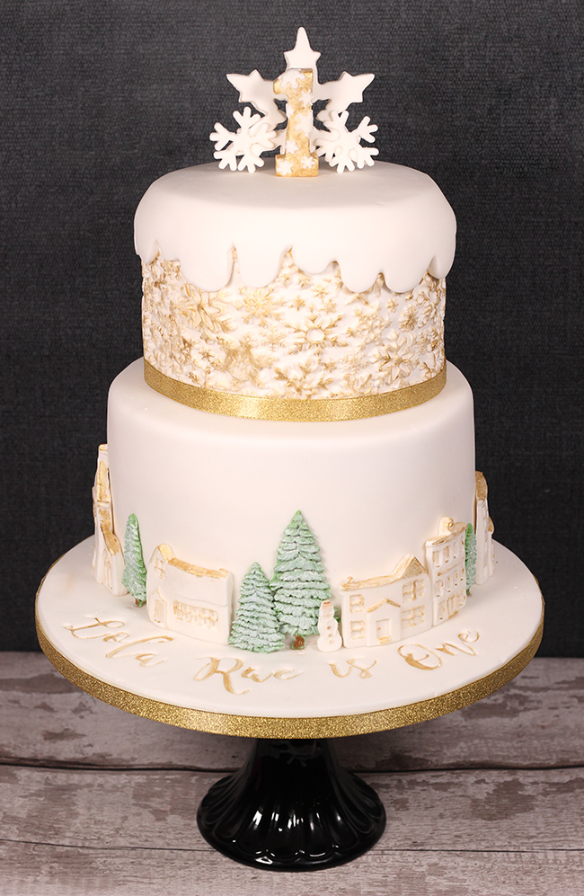 Winter Wonderland 1st Birthday cake Cakey Goodness