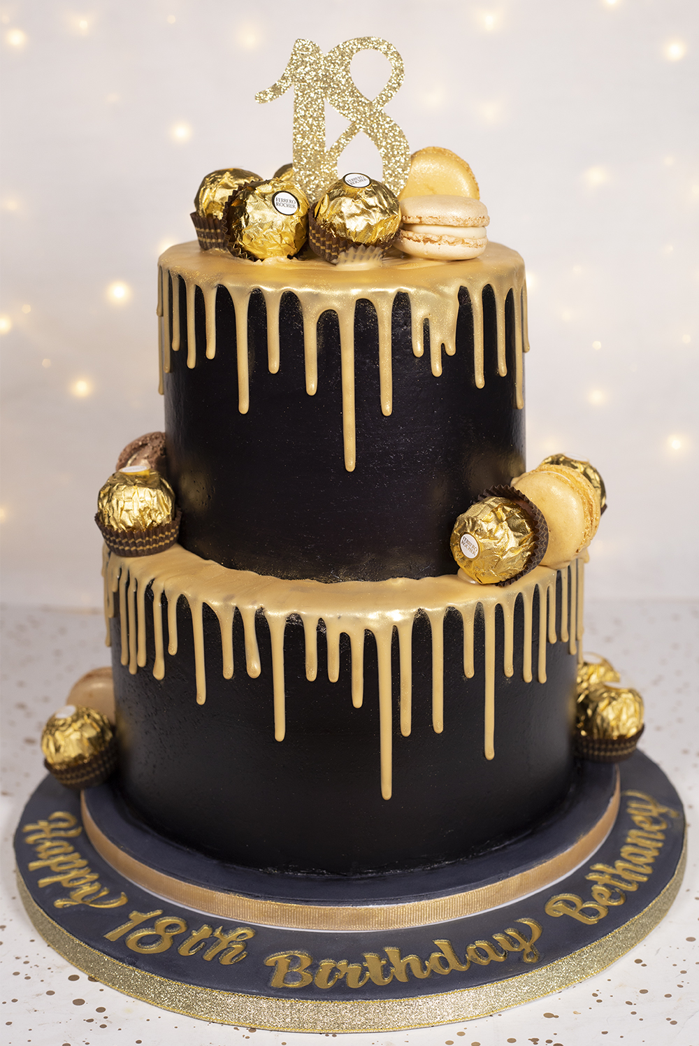 Black & gold drip cake Cakey Goodness