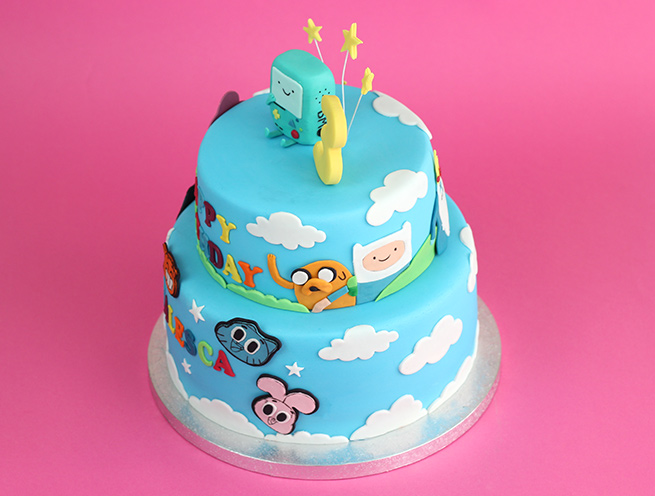 Adventure Time + Amazing World of Gumball Cake.