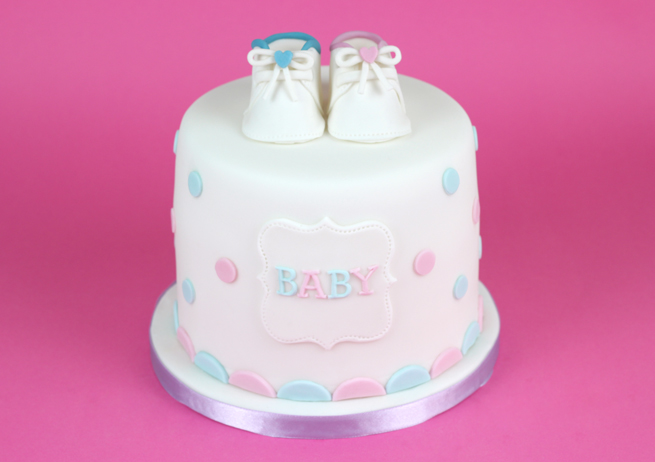 polka baby shower cake -