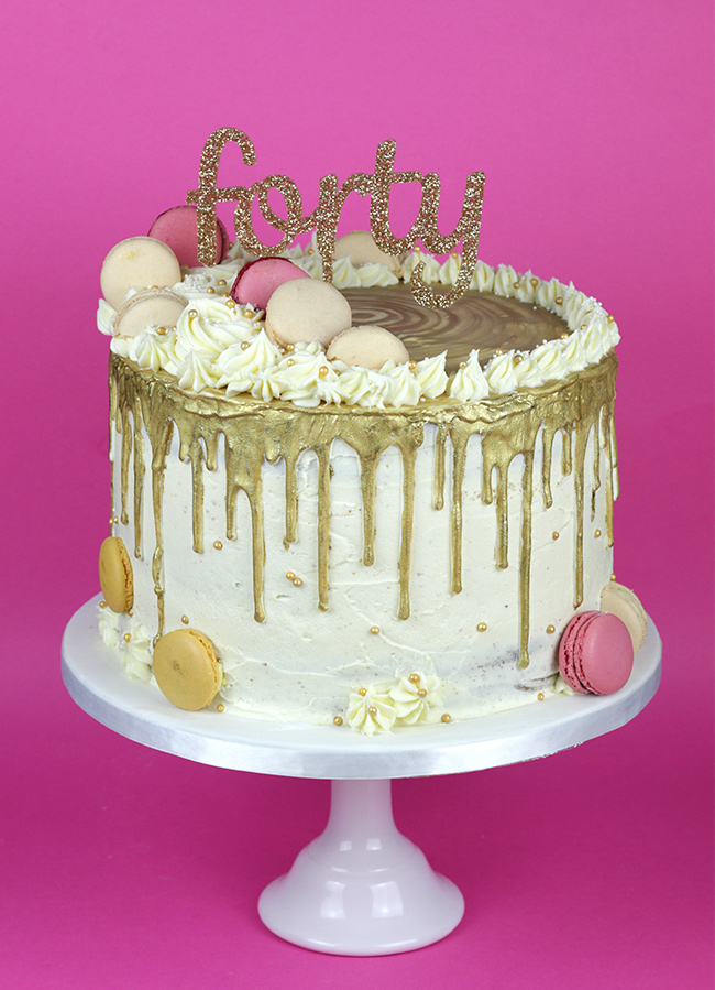 Gold drip cake - Cakey Goodness