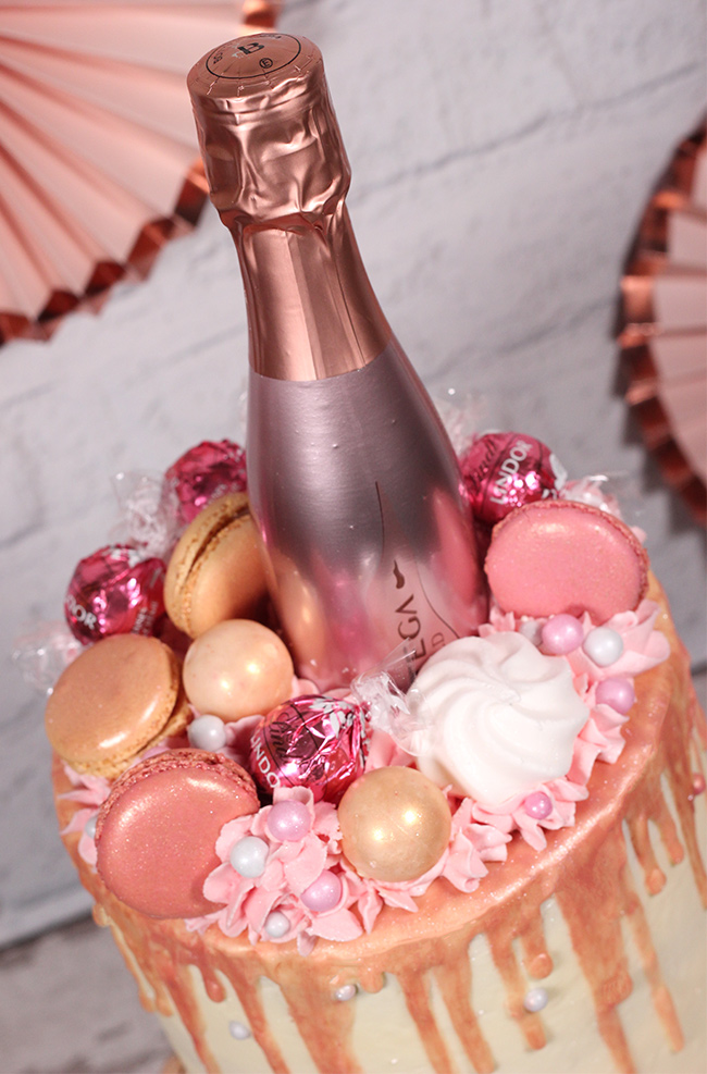 Luxe Rose Gold Drip Cake - Cakey Goodness