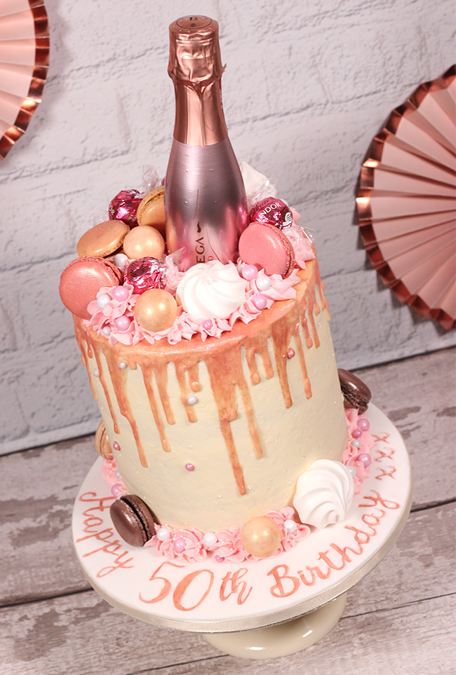 Luxe Rose Gold Drip Cake.