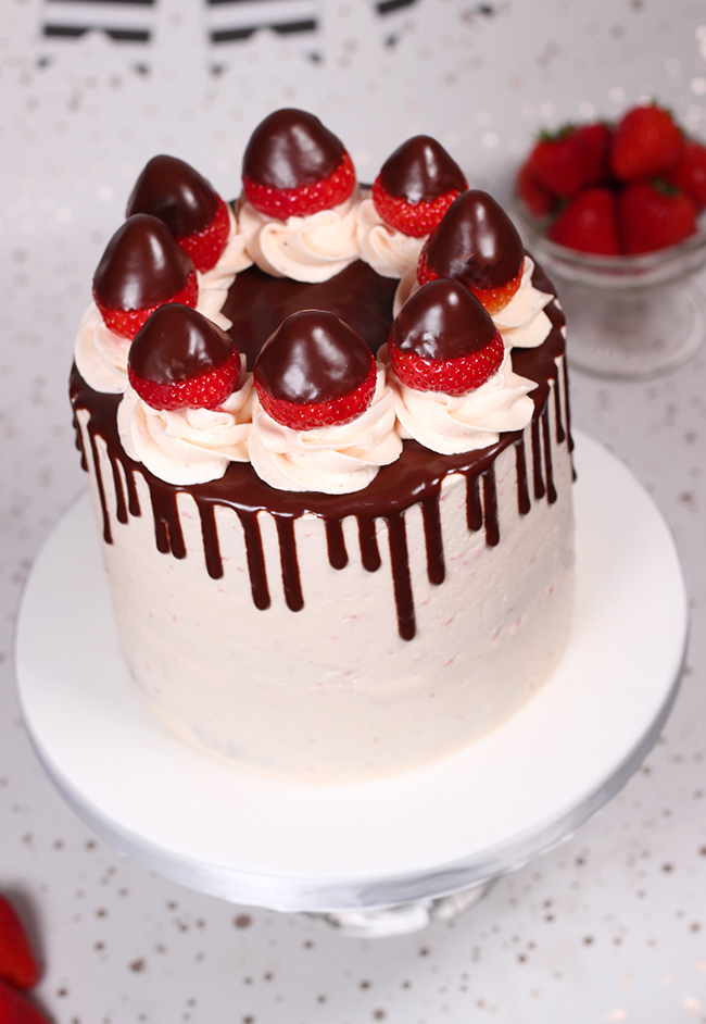 Chocolate Strawberry Drip Cake Cakey Goodness