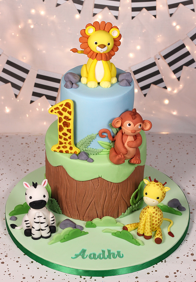 safari 1st birthday cake