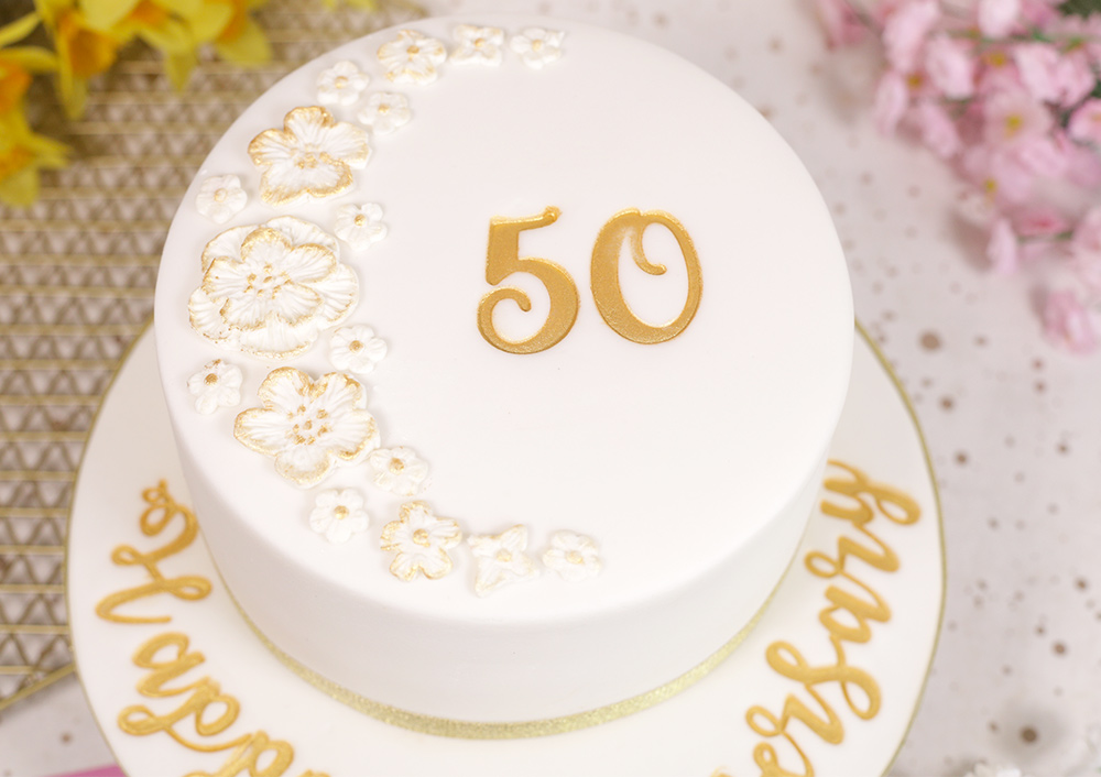 50TH GOLD JUBILEE ANNIVERSARY CAKE - Rashmi's Bakery