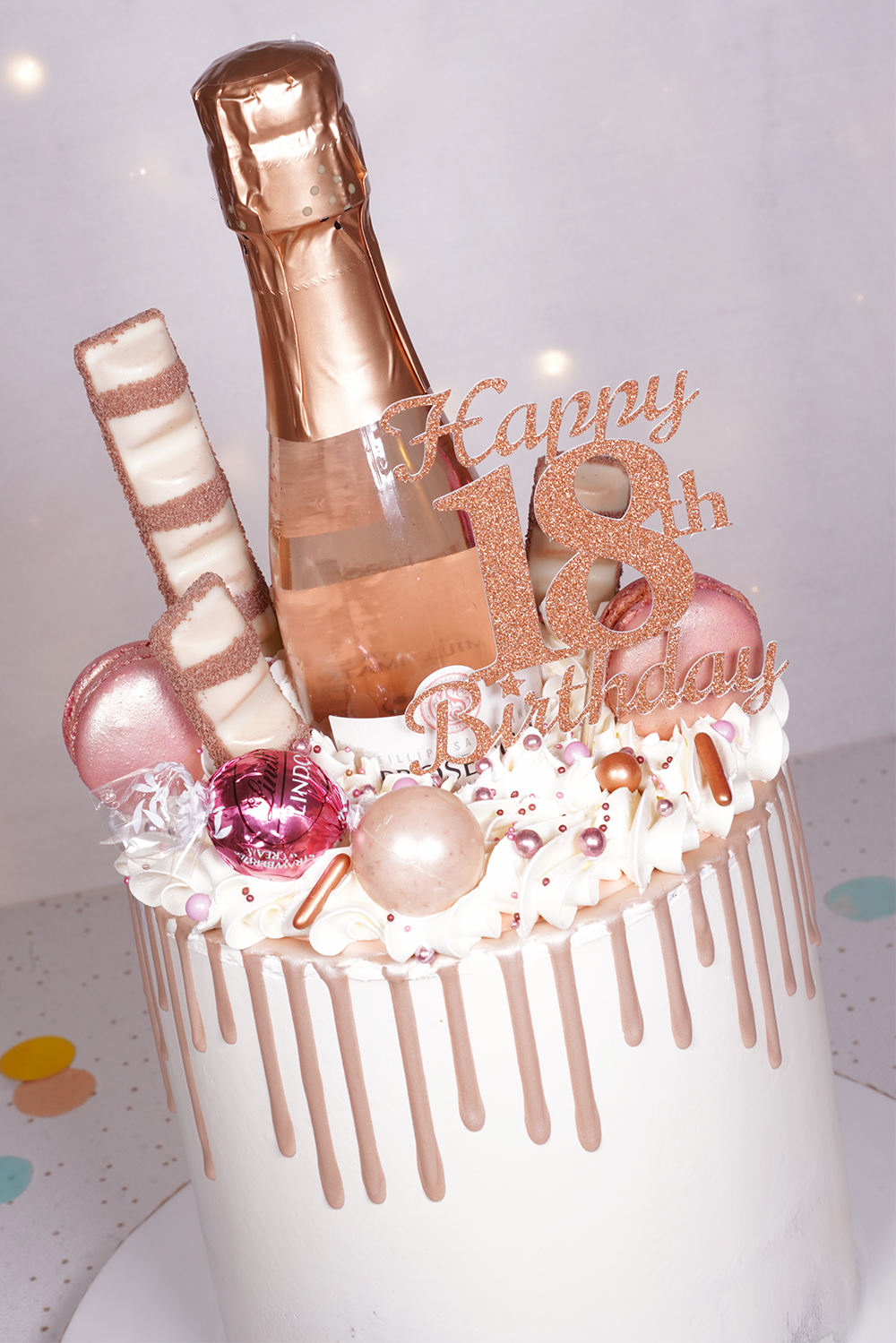 Rose Gold 18th Birthday Cake - Cakey Goodness